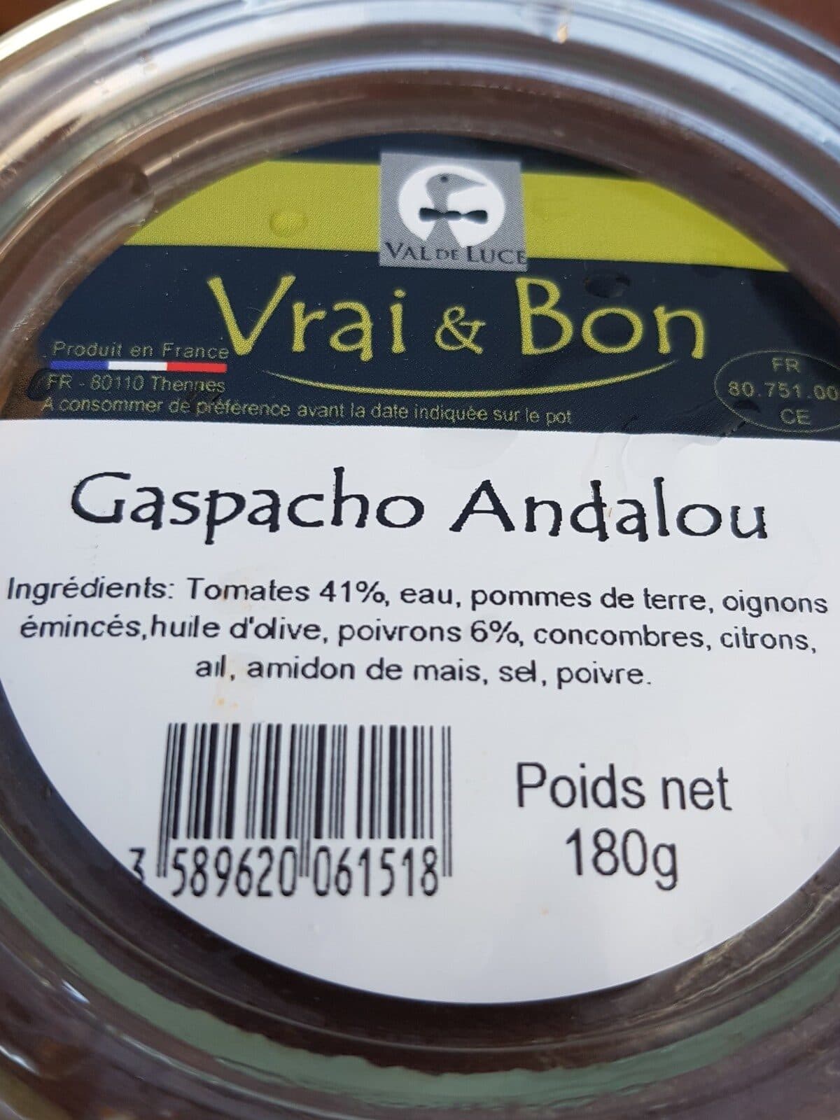 Comme j'aime Gaspacho Andalou packshot