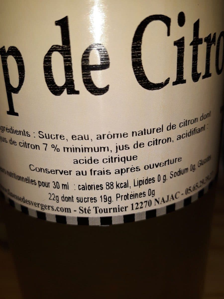 Finesse des vergers Sirop de citron packshot