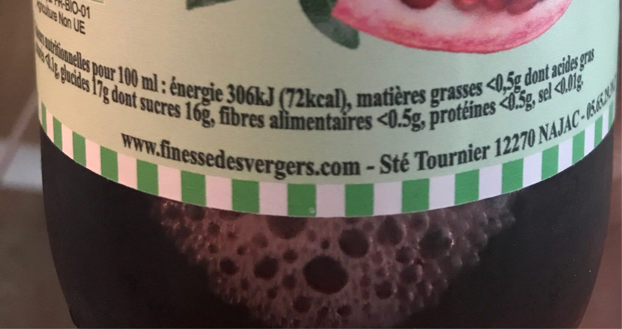 Finesse des Vergers Pur Jus De Grenade Bio 750 mL packshot