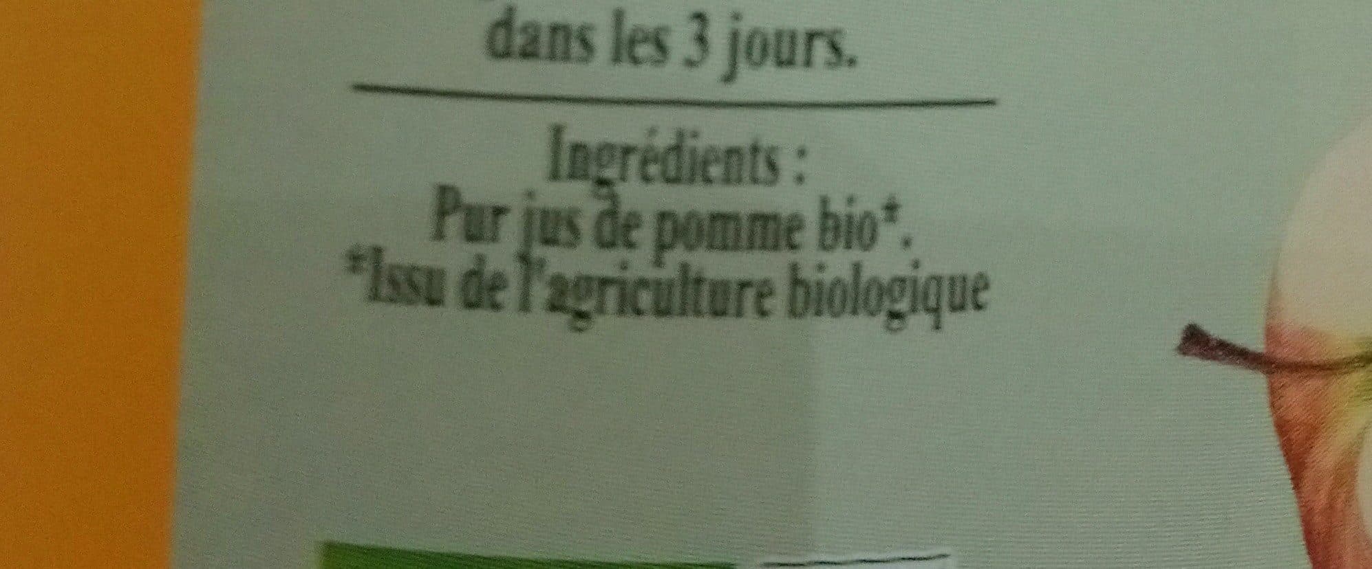 Finesse des vergers Pur jus de pomme bio packshot