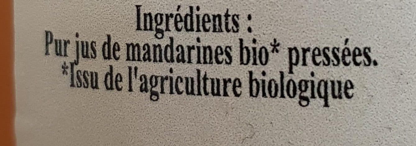 Open Food Facts Pur jus mandarine bio packshot