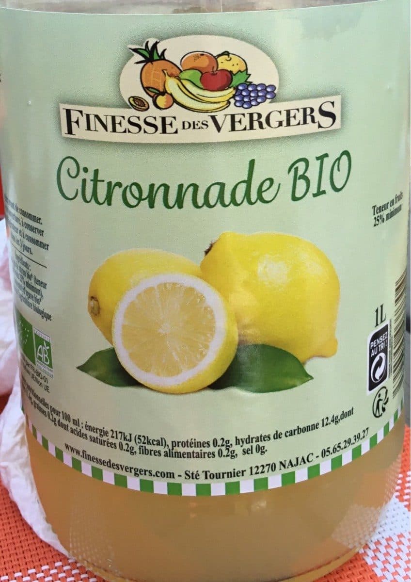 Finesse des Vergers Citronnade bio packshot