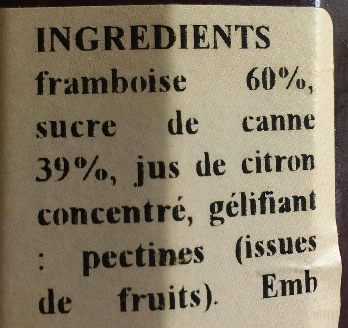 Finesse Des Vergers Framboise fruits mijotés au sucre de canne packshot
