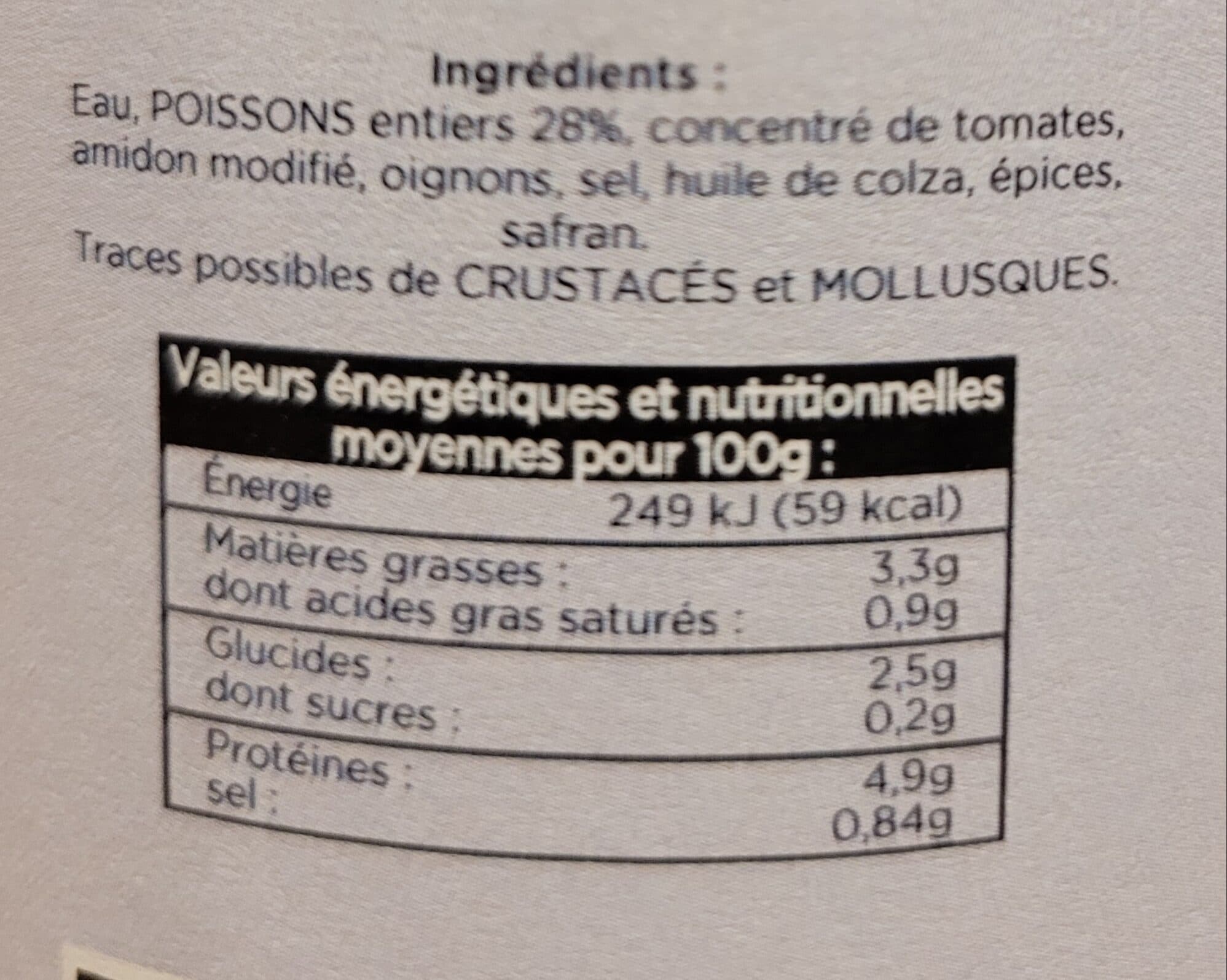 Open Food Facts Soupe de poissons packshot