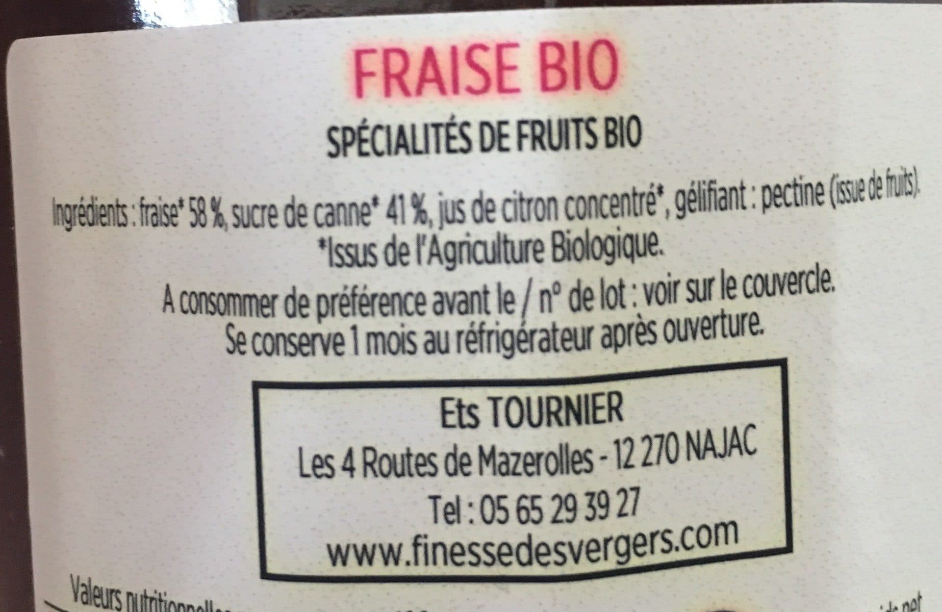 Finesse des Vergers Confiture Fraise packshot