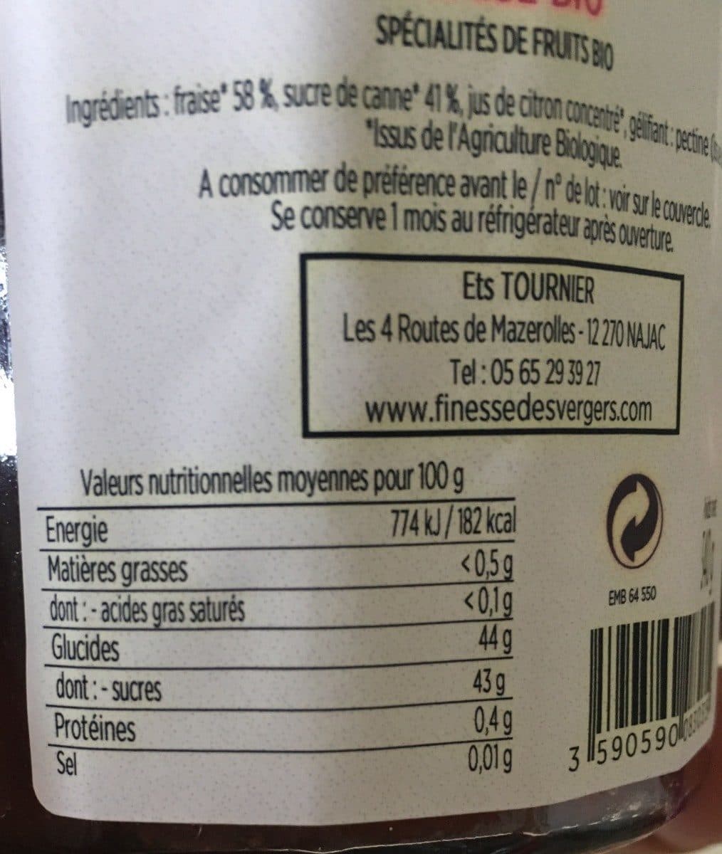 Finesse des Vergers Confiture Fraise packshot