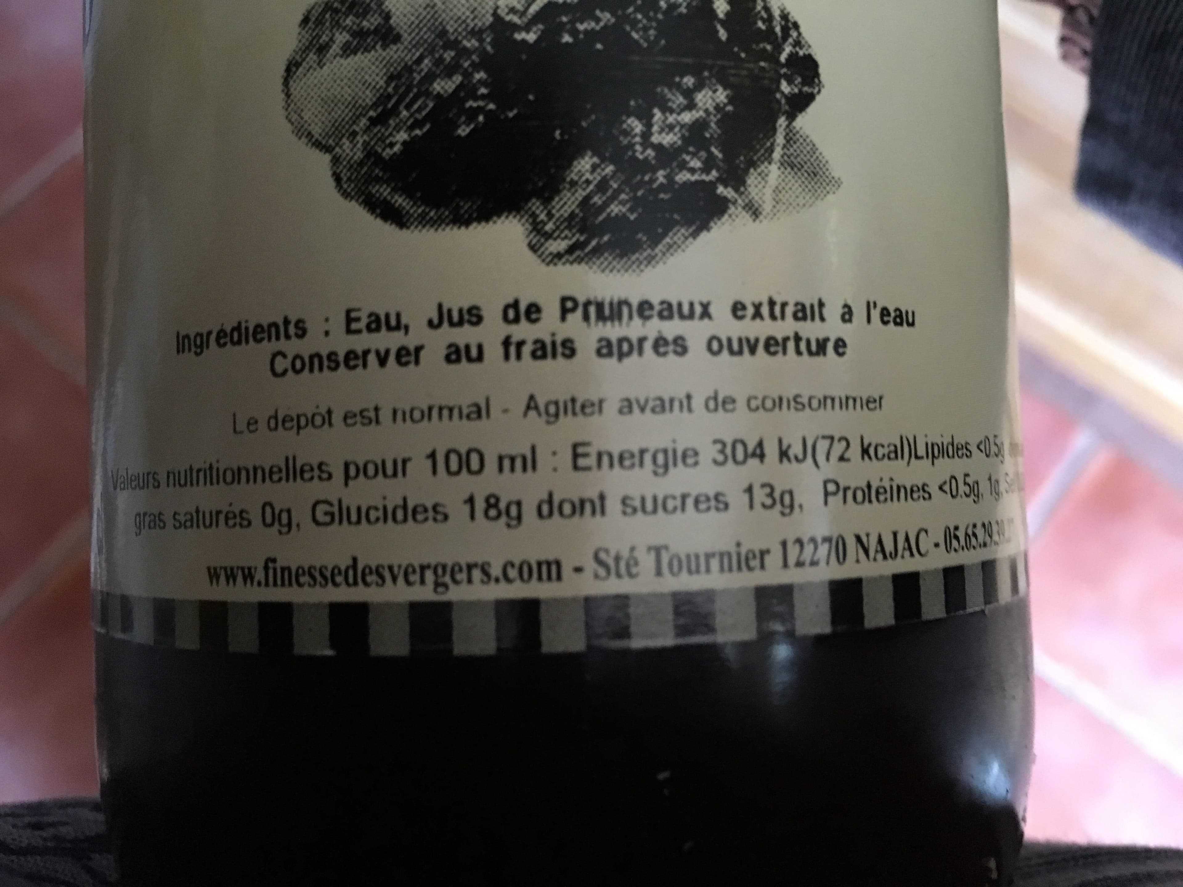 Finesse Des Vergers Jus de pruneau packshot