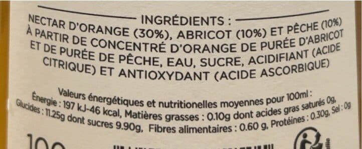 Finesse Des Vergers Nectar d’orange pêche abricot packshot