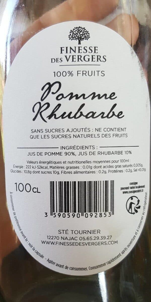 Finesse des Vergers Pur jus de pomme/rubarde packshot