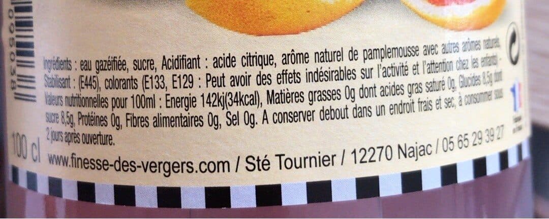 Finesse Des Vergers Limonade artisanale saveur pamplemousse packshot