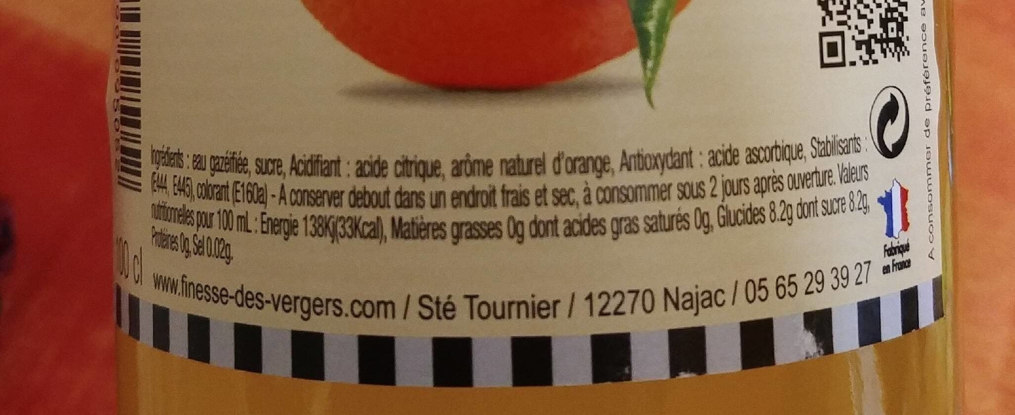 Finesse des Vergers Boisson Pétillante Saveur Orange packshot