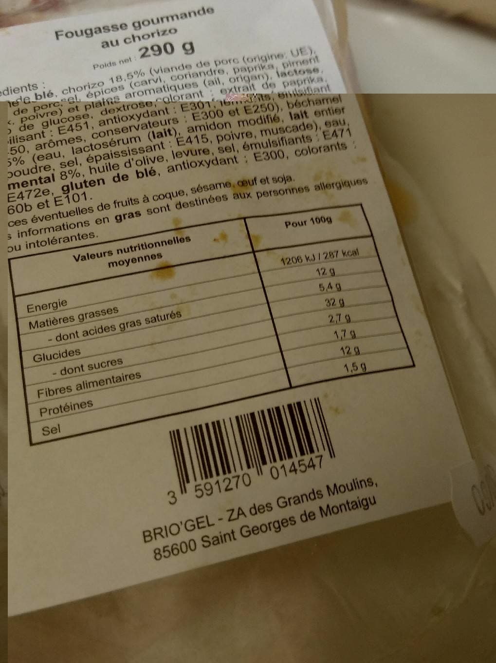 Casino Fougasse chorizo packshot