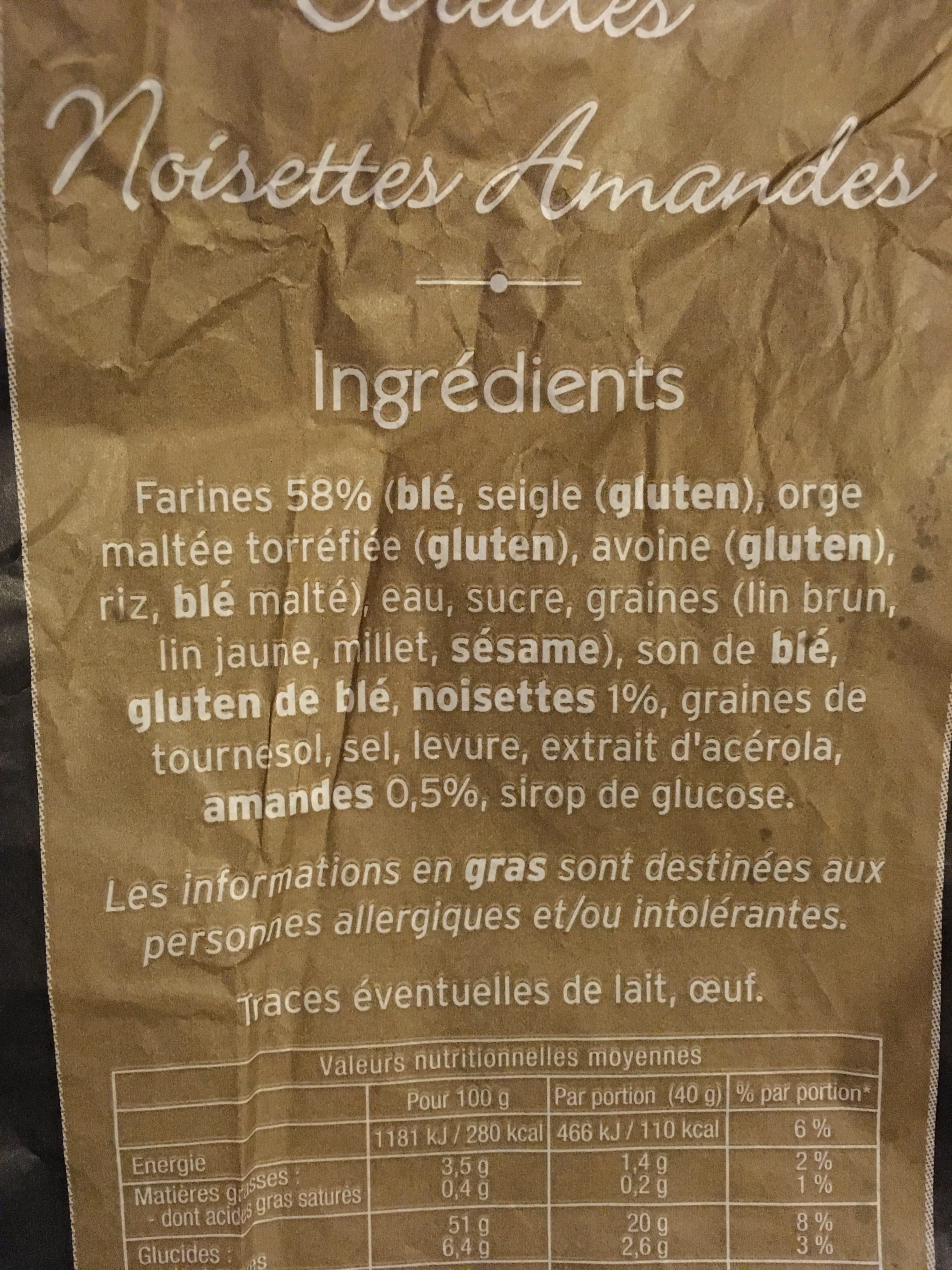 Leclerc Pain cereales noisettes amandes packshot