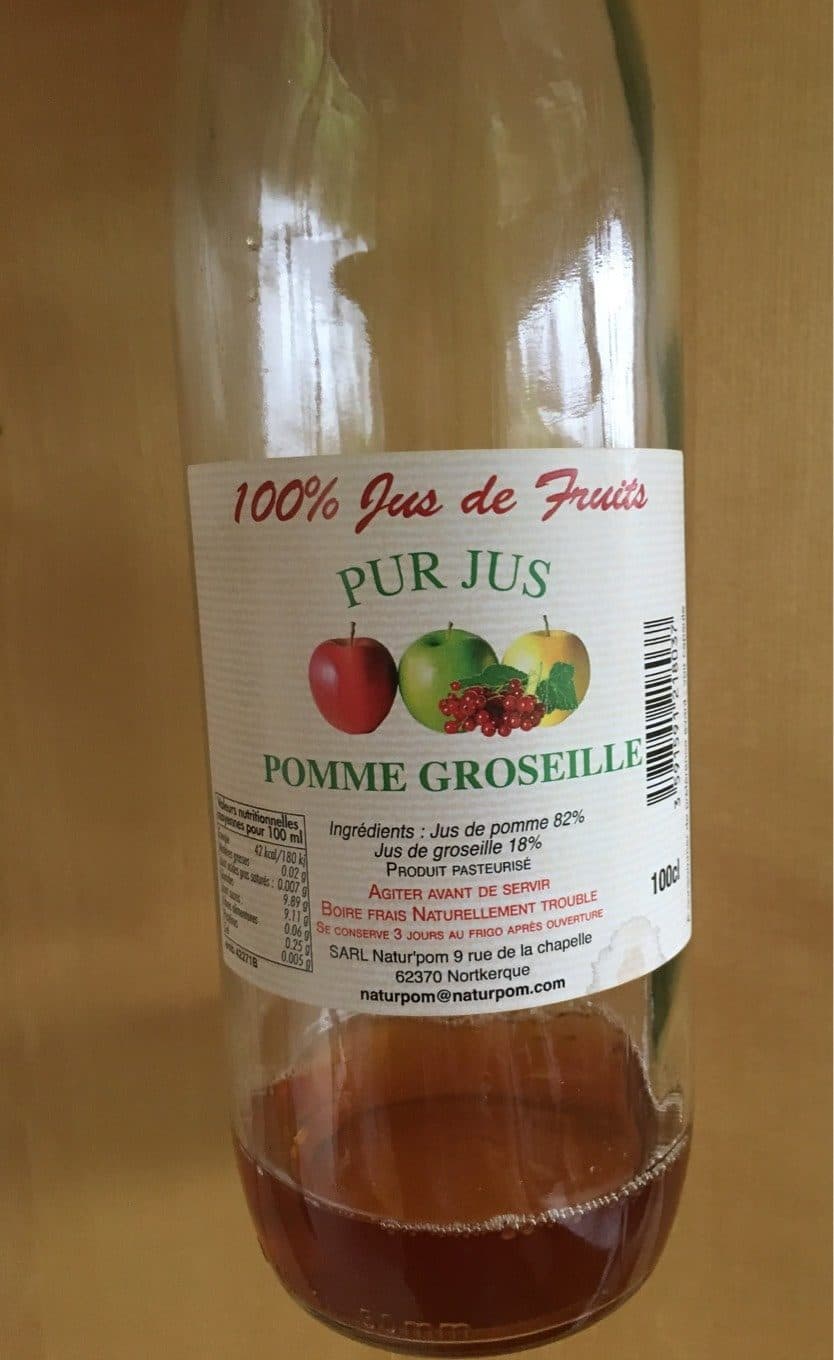 Natur’pom Pur jus pomme groseille packshot