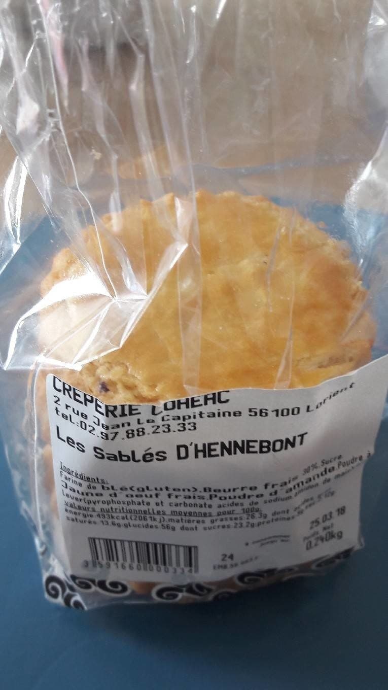 Creperie LOHEAC Les Sablés D'HENNEBONT packshot