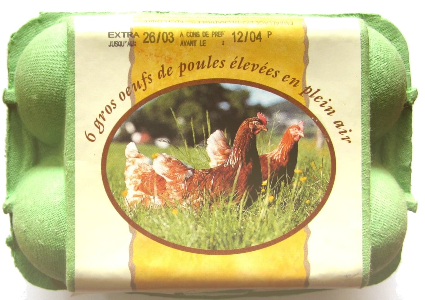 Oeuf 2000 6 gros oeufs de poules élevées en plein air packshot