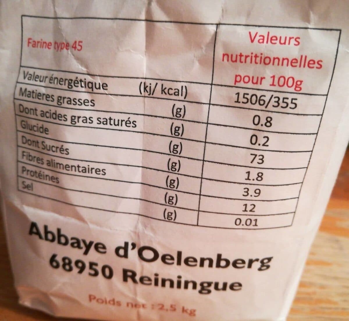 Oelenberg Farine de blé Type 45 000 packshot
