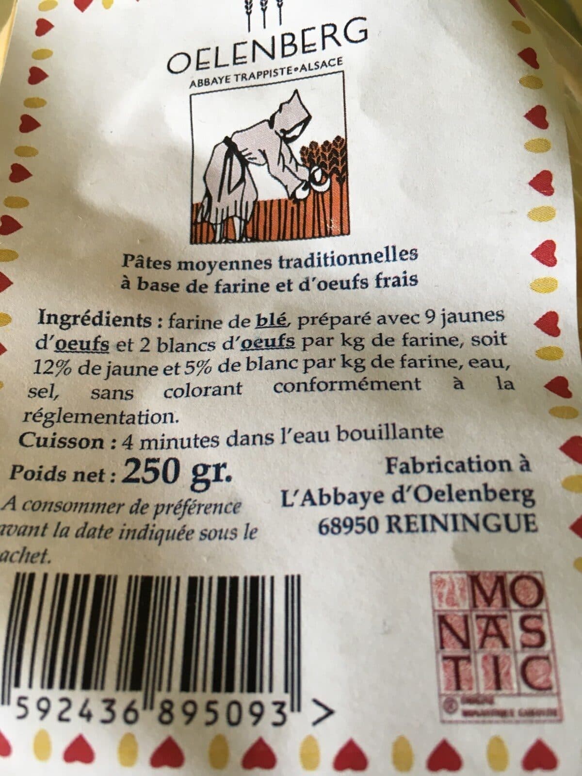 Open Food Facts Pâtes moyennes traditionnelles packshot