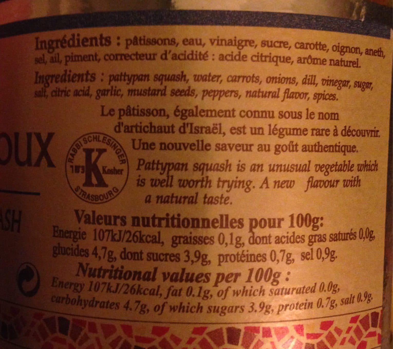 Ethnic Delights Pâtissons aigres-doux packshot