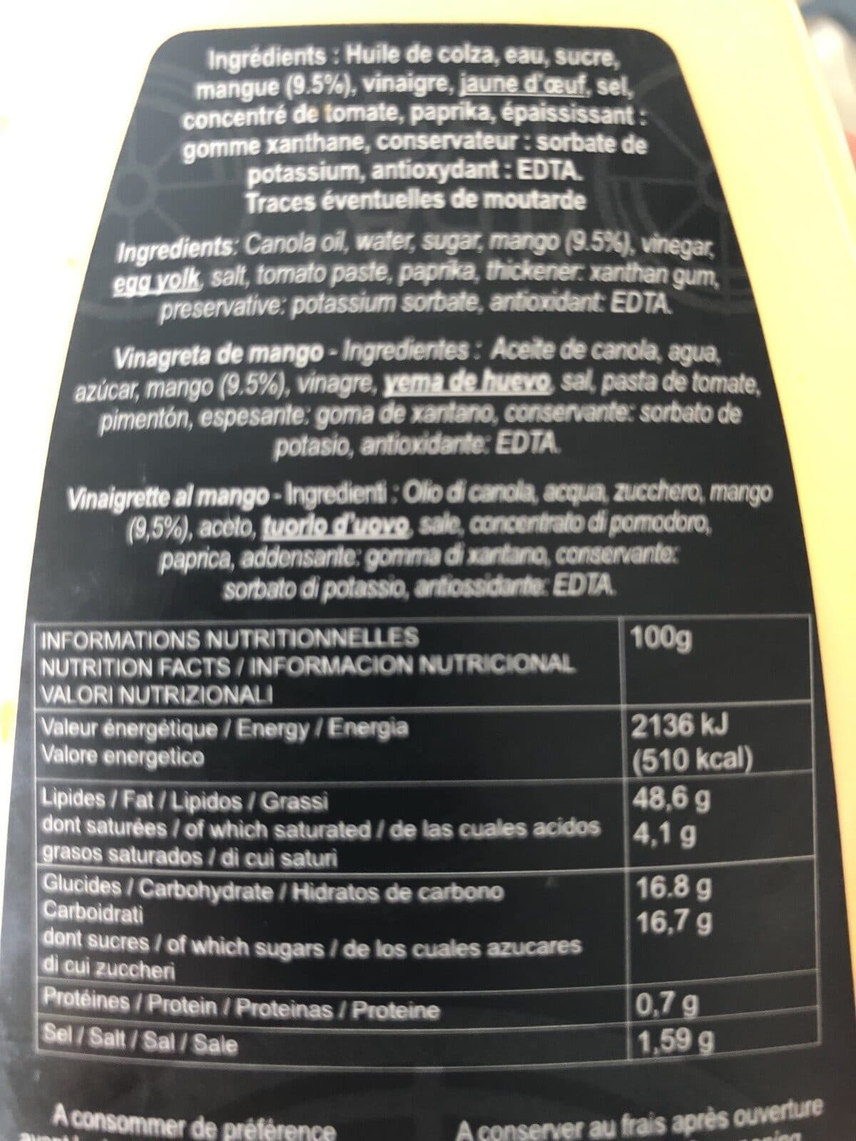 Baton Rouge Vinaigrette à la mangue packshot