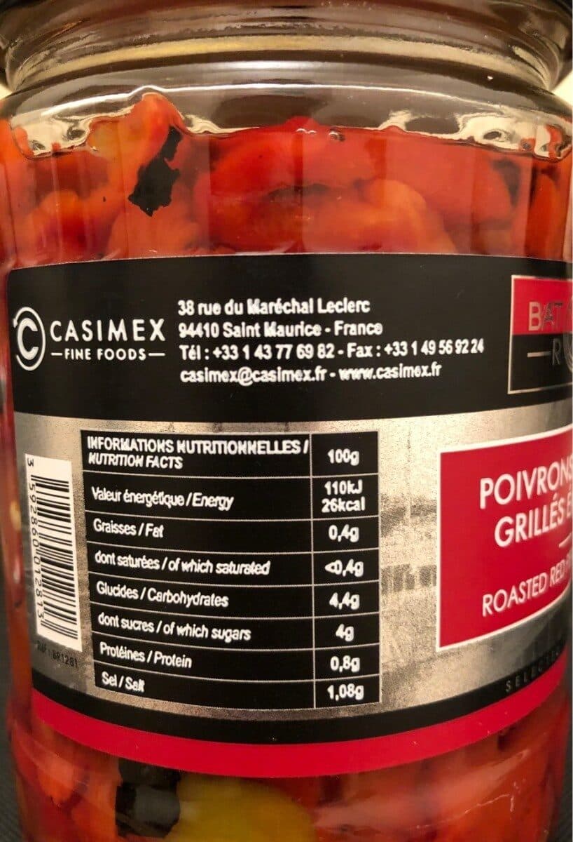 Batin Rouge Poivron Rouge Grillés émincés packshot