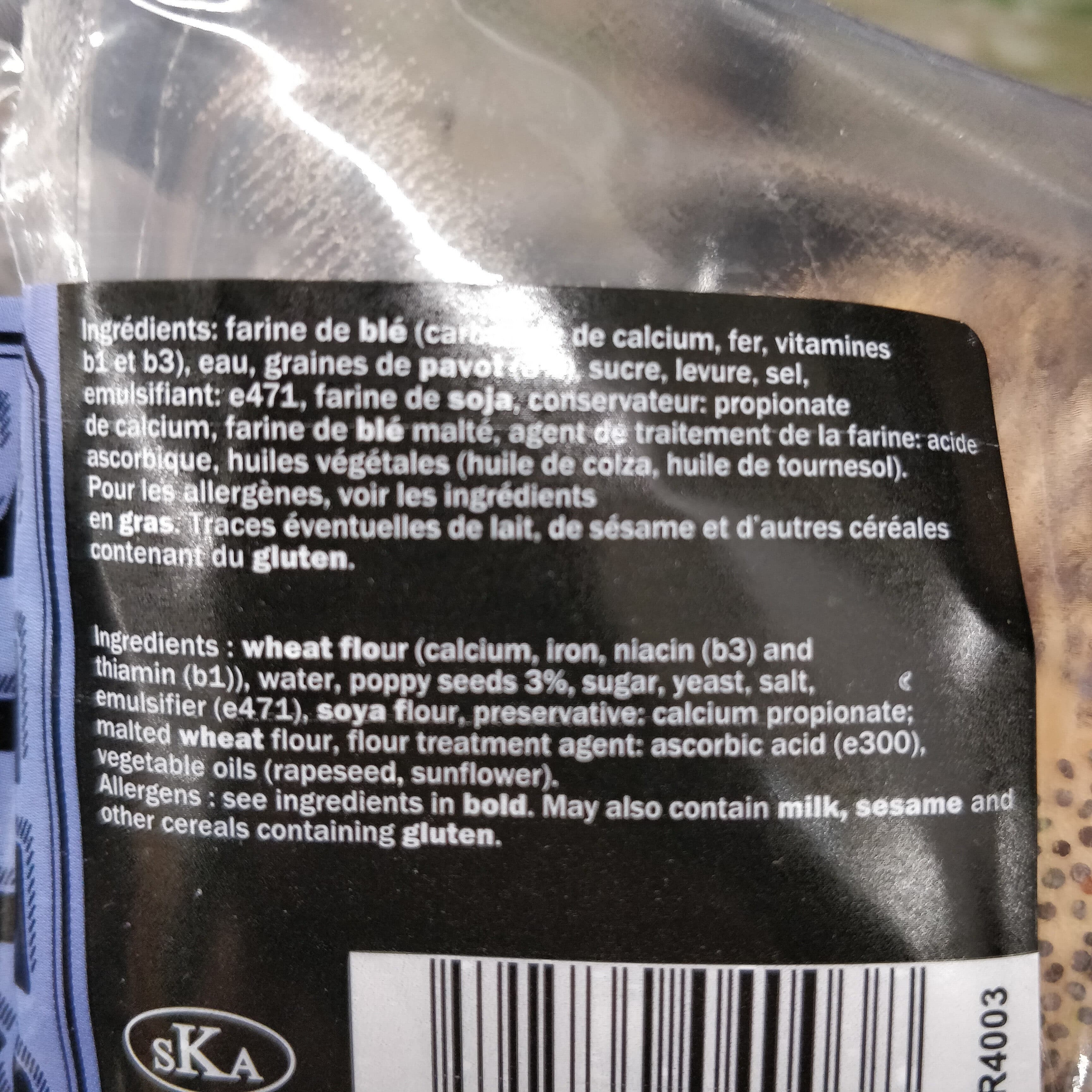 Open Food Facts 4 bagels au pavot packshot