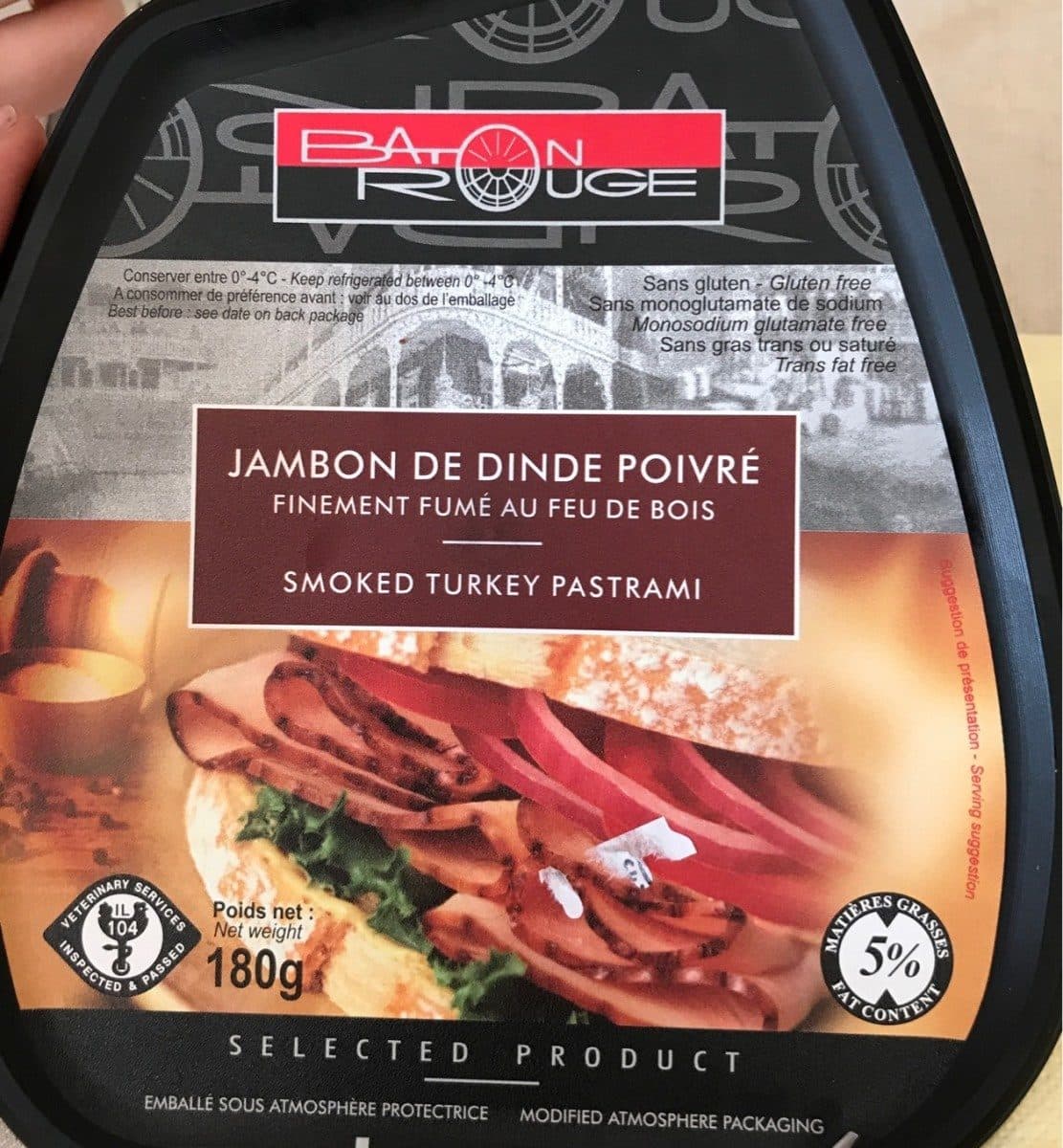 Baton Rouge Jambon De Dinde Fumé, Au Poivre, 180 Grammes packshot