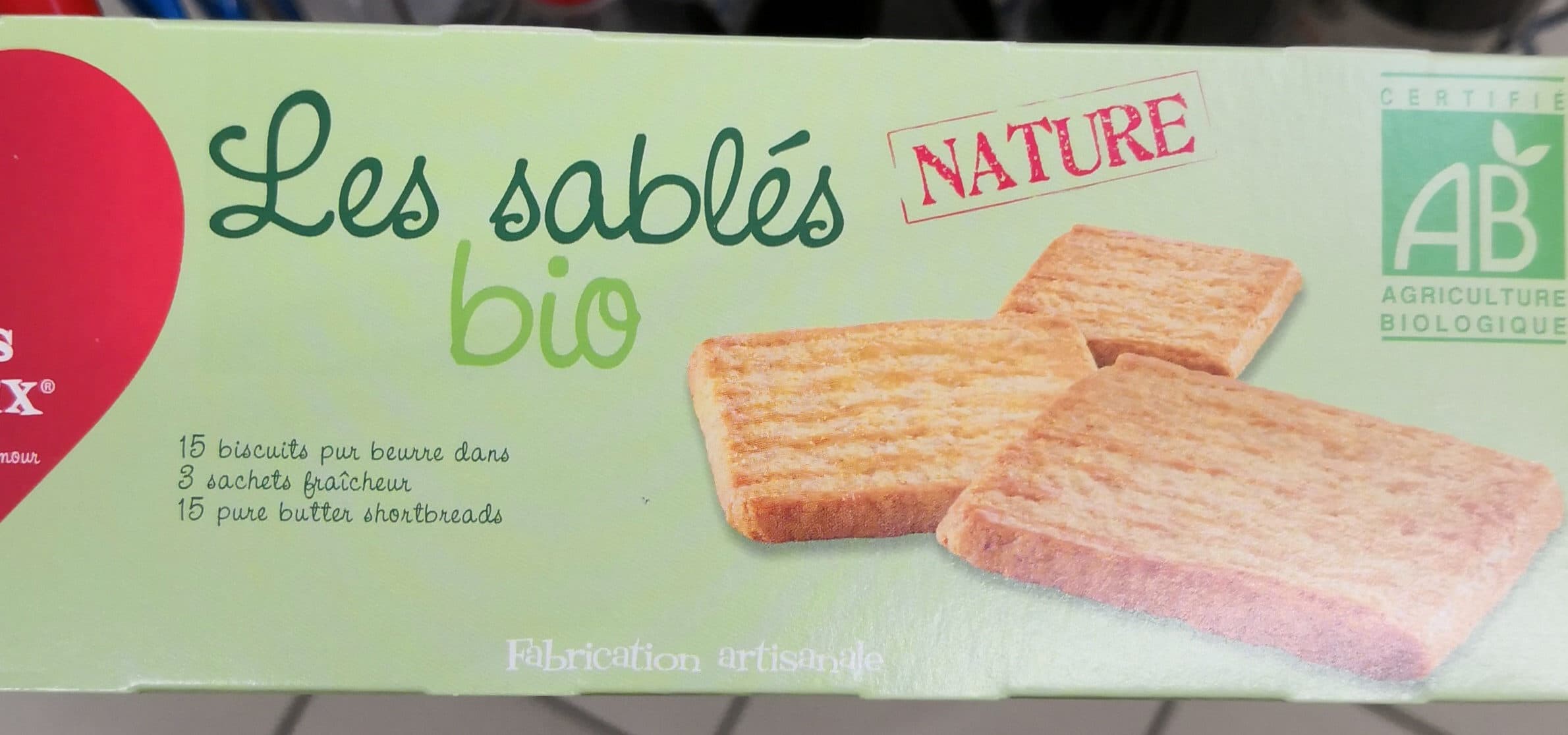 Les P'tits Amoureux Les sablés bio packshot