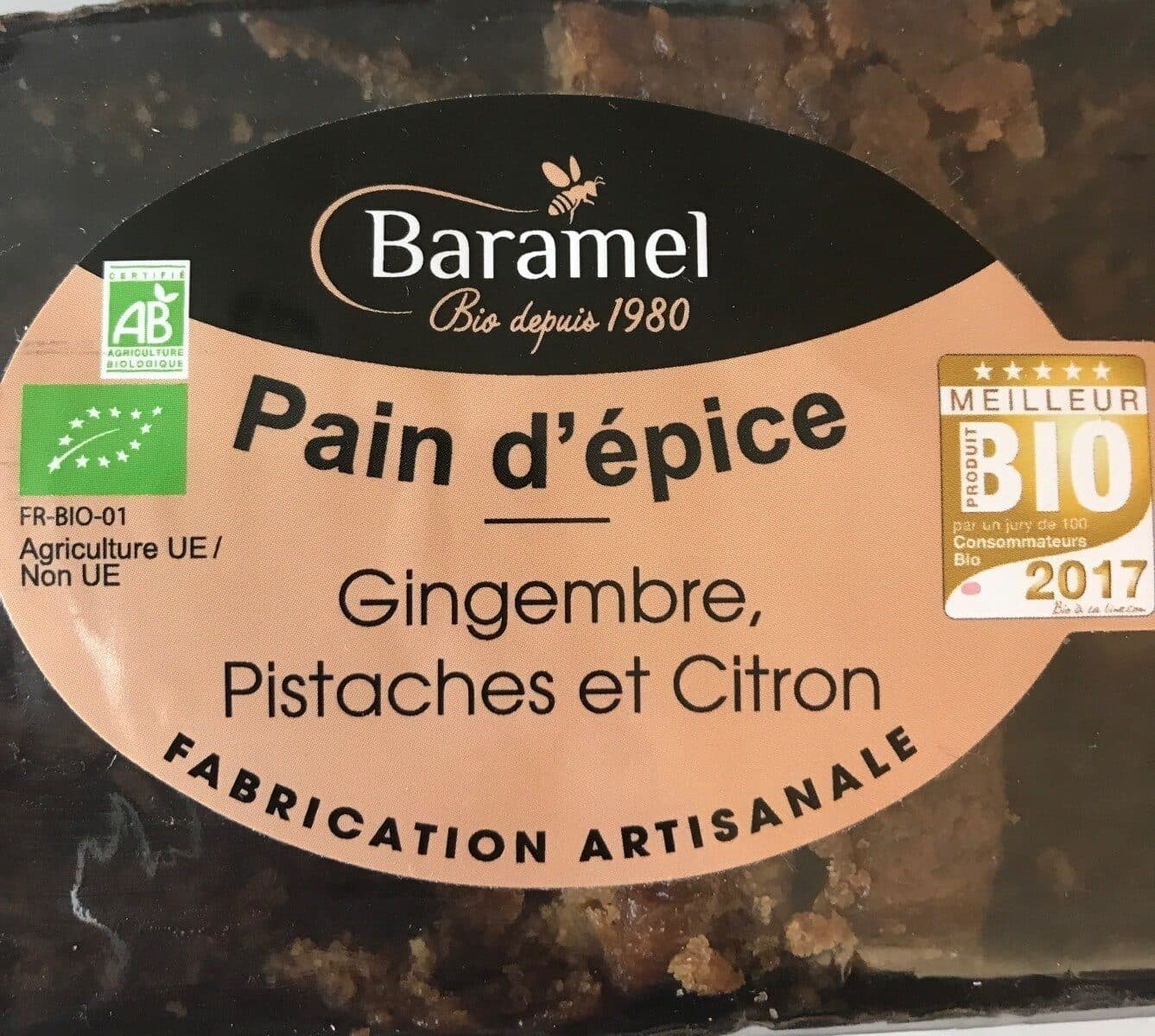 Baramel Pain d'épices Gingembre, Pistaches et Citron packshot