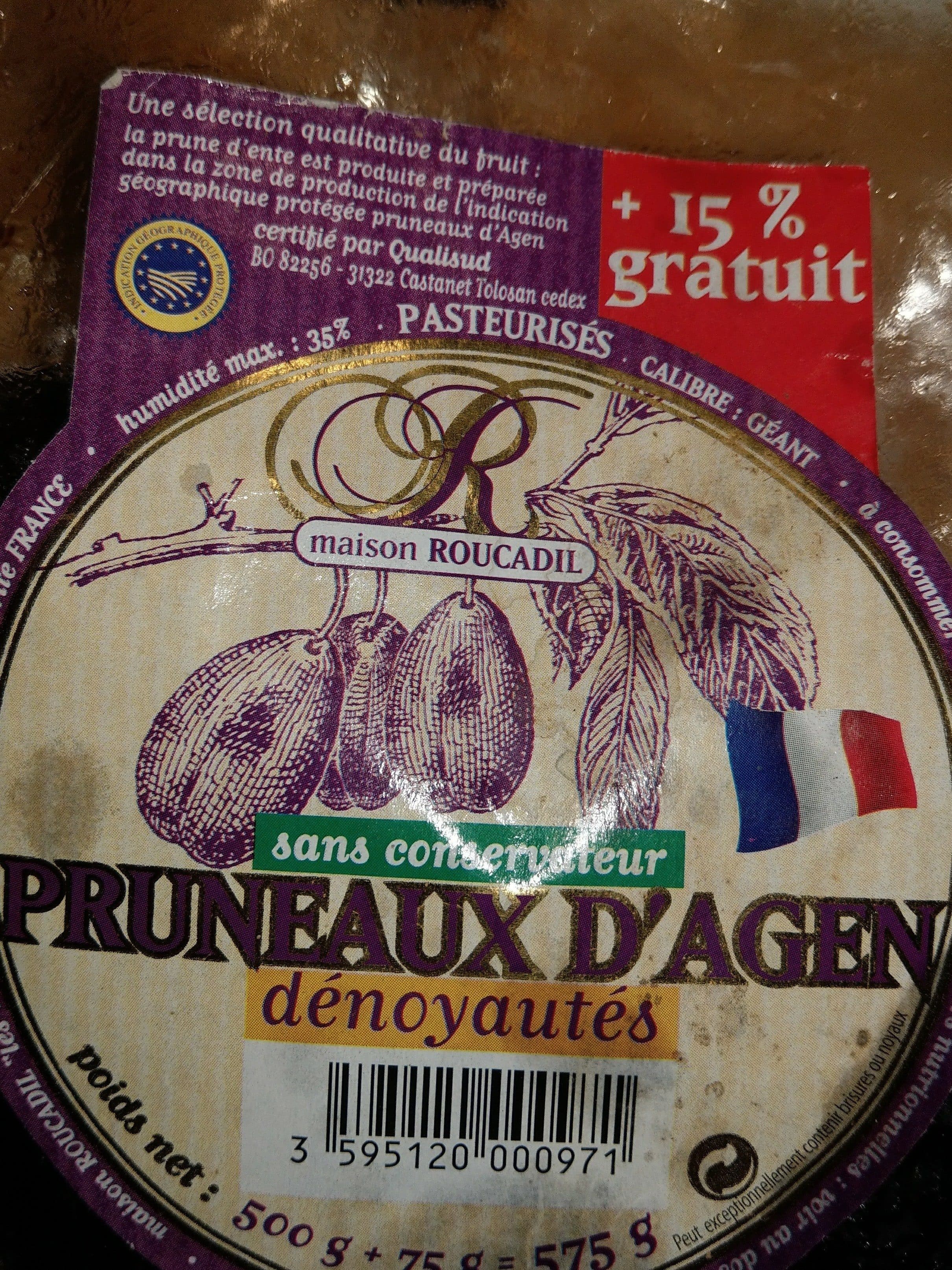 Maison Roucadil Pruneaux d'Agen dénoyautés packshot