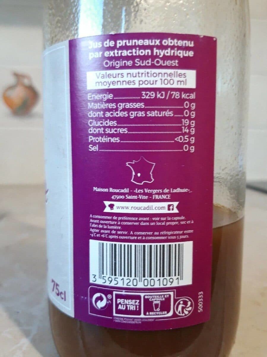 Maison Roucadil Maison Roucadil, Jus de pruneau, la bouteille de 75 packshot