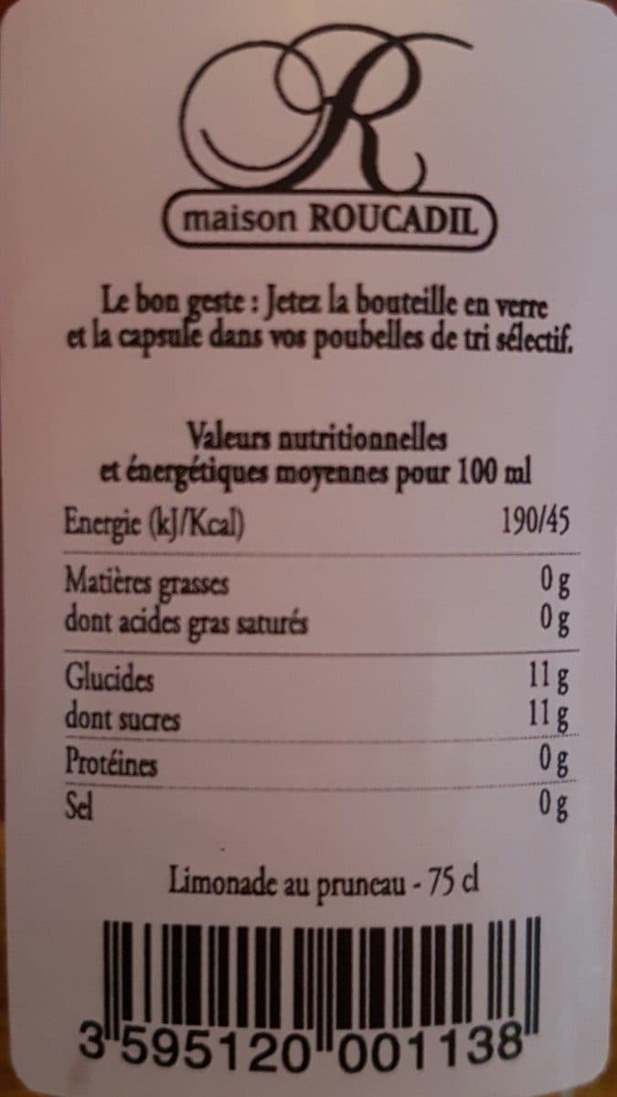 Maison Roucadil Limonade de Pruneau packshot