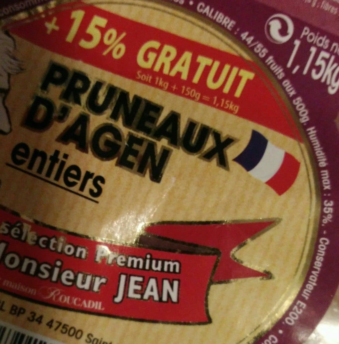 Monsieur Jean Pruneaux d' Agen entiers packshot