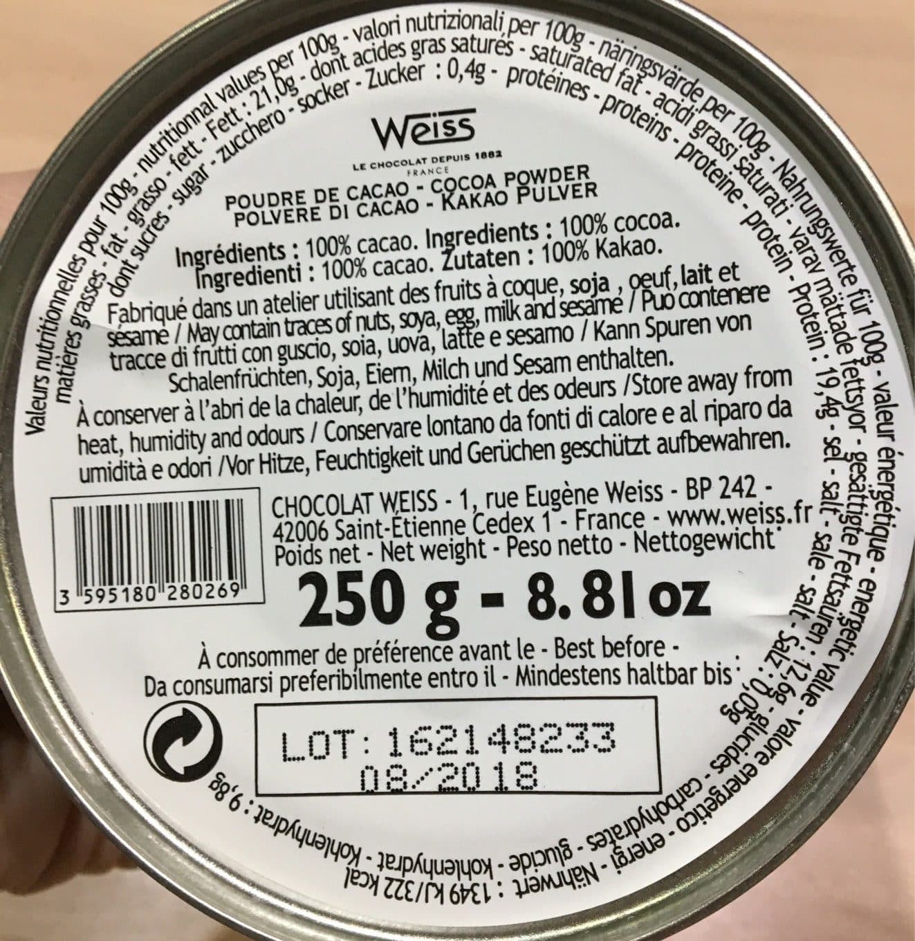 Weiss Poudre de Cacao packshot