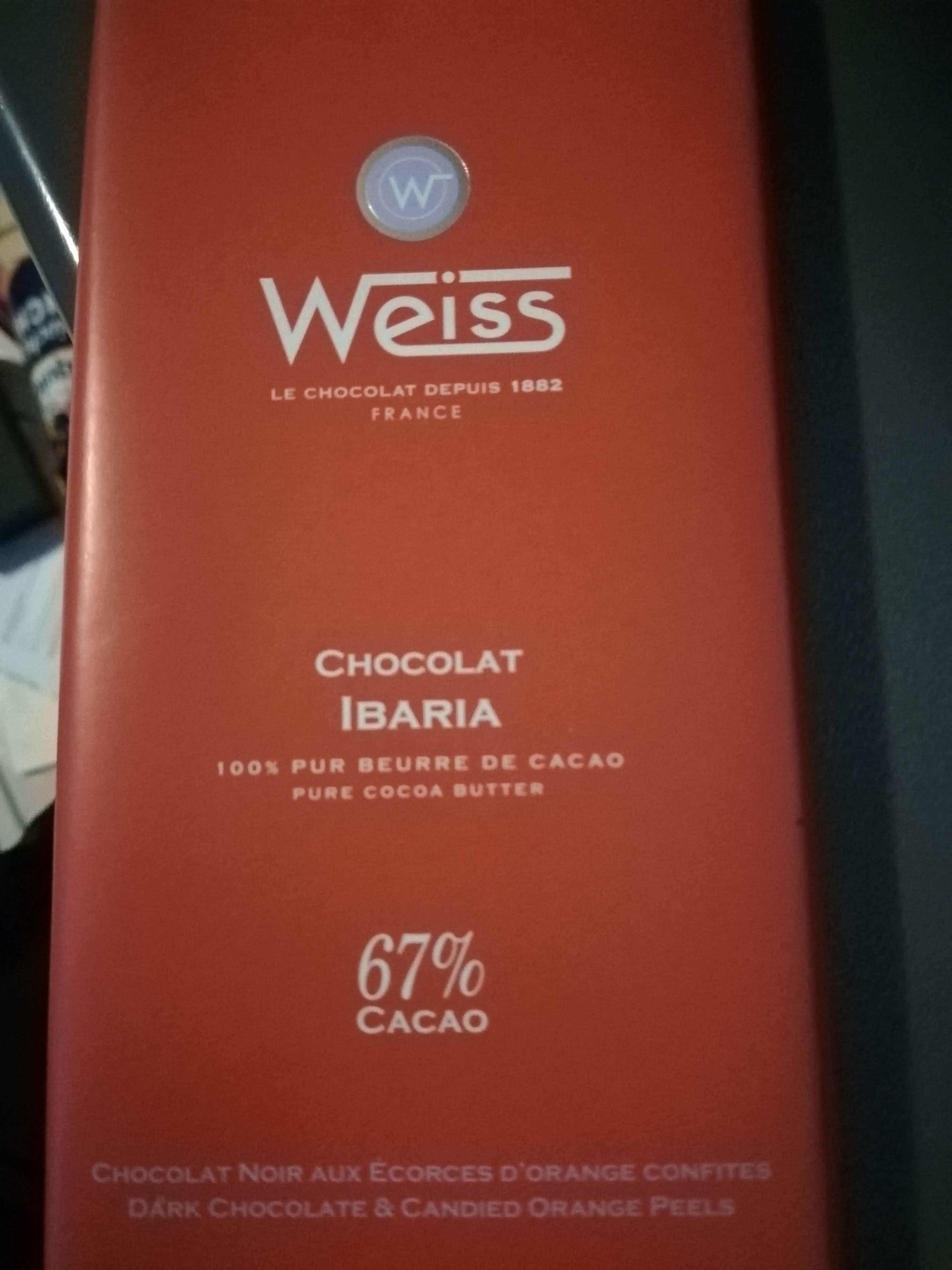Weiss Chocolat noir aux écorces d'orange confites packshot