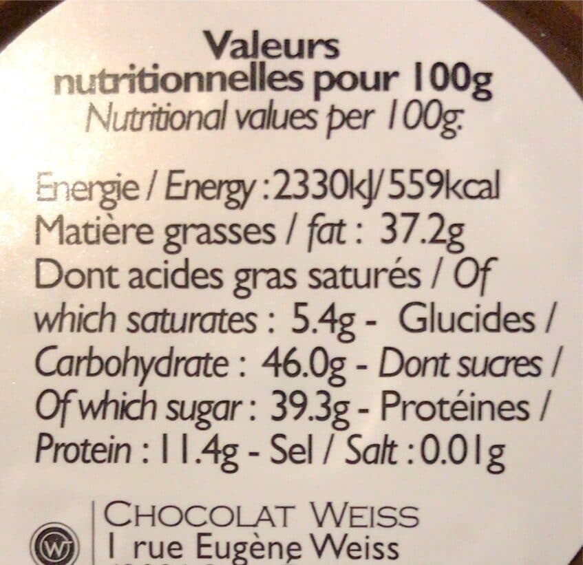 Weiss Ma pâte a tartiner amandes noisettes packshot