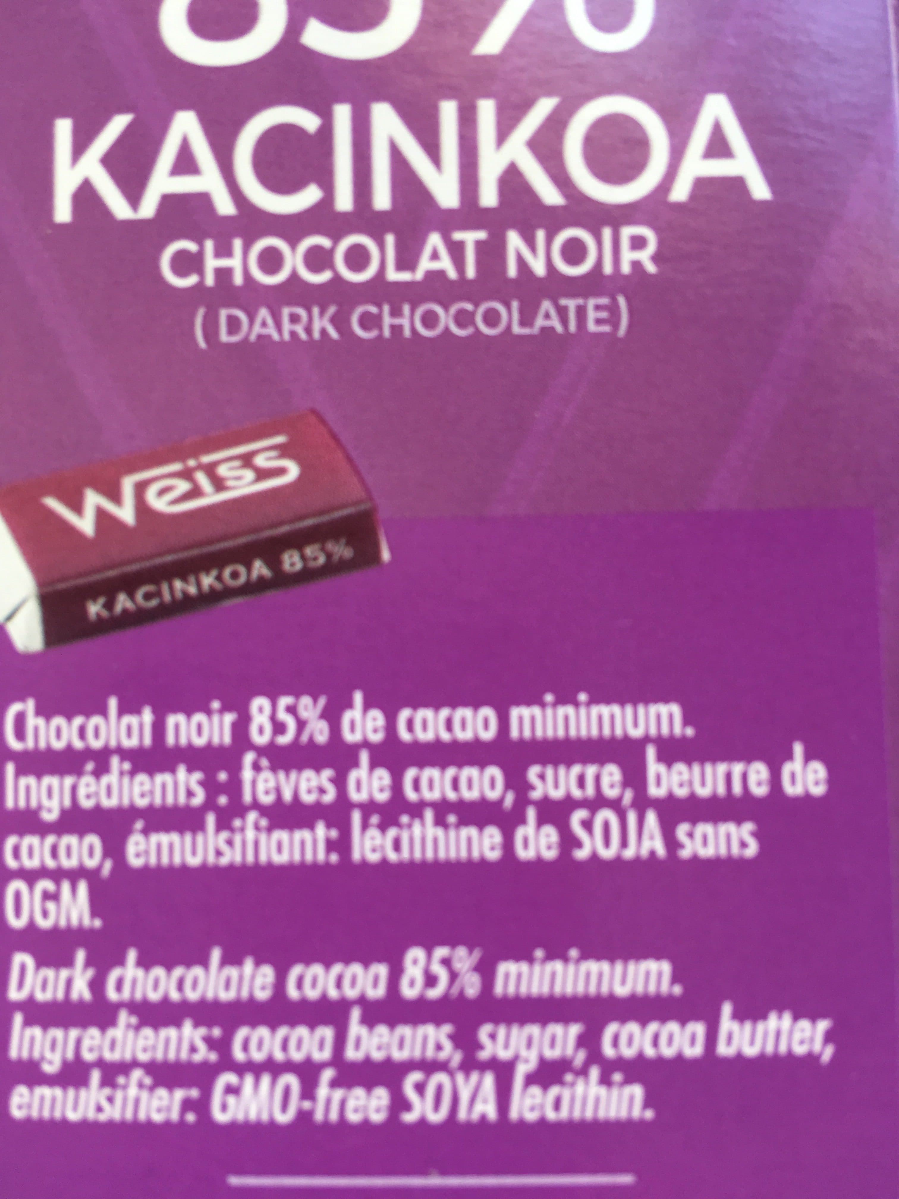 Weiss Chocolat noir packshot