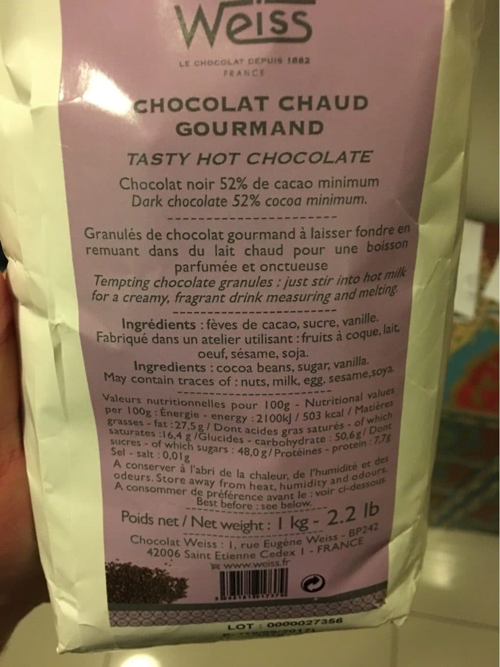 Weiss Chocolat Chaud Gourmand packshot