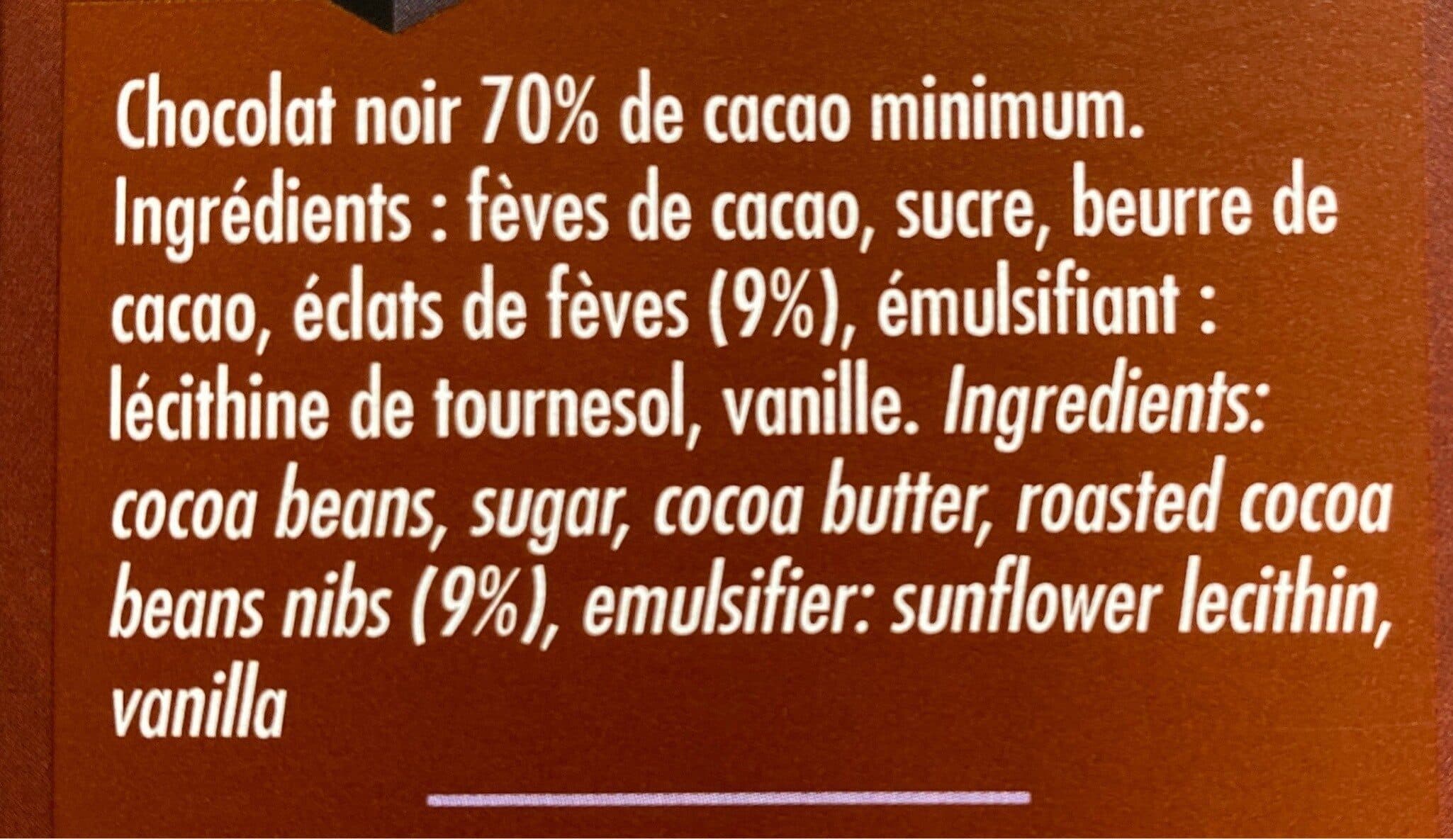 Weiss Chocolat noir aux éclats de fèves packshot