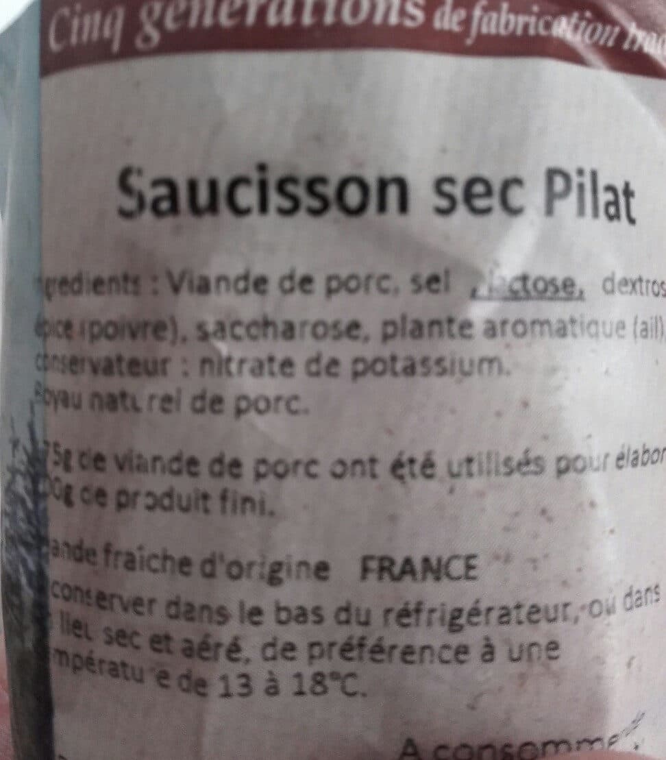Saucisson Du Pilat Saucisson sec Pur porc supérieur à l'ancienne packshot