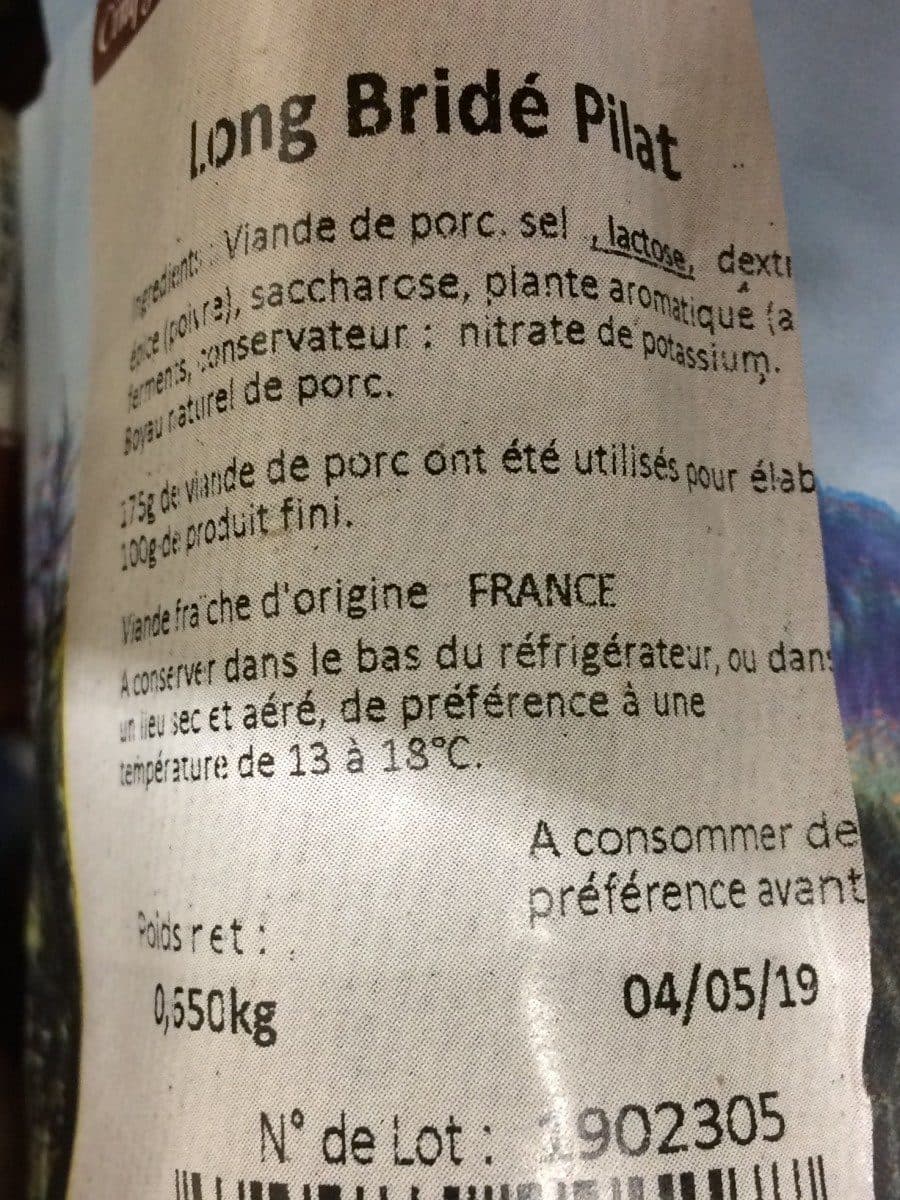 Saucisson Du Pilat Saucisson sec long bride SALAISONS DU MONT PILAT packshot