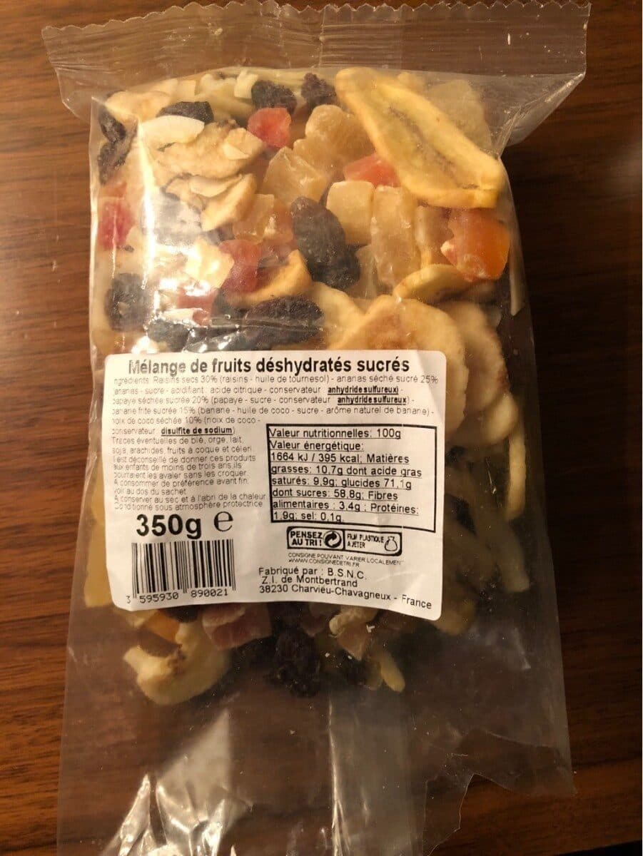 Open Food Facts Mélange de fruits déshydratés sucrés packshot