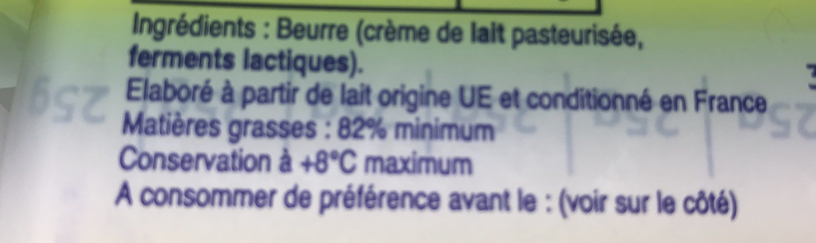 Open Food Facts Beurre doux plaquette 82% matieres grasses packshot