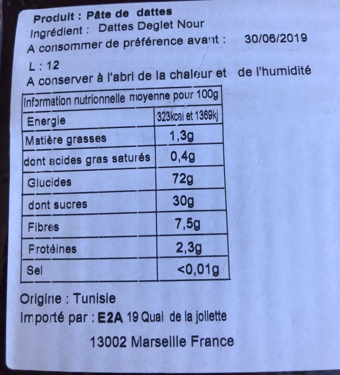 Open Food Facts Pâte de dattes packshot