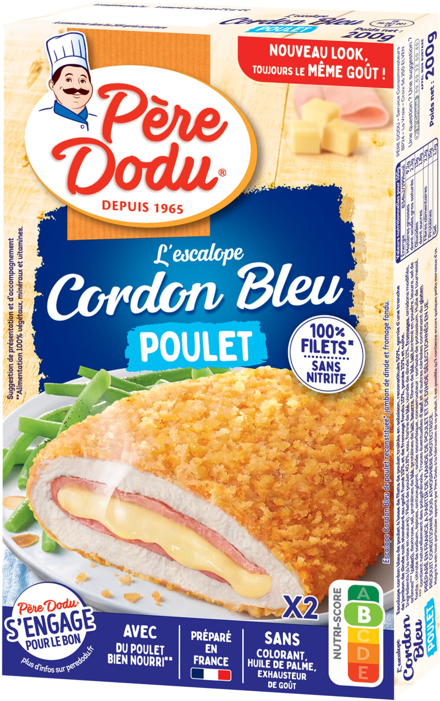 Père Dodu Escalope cordon bleu de poulet 100% filets packshot