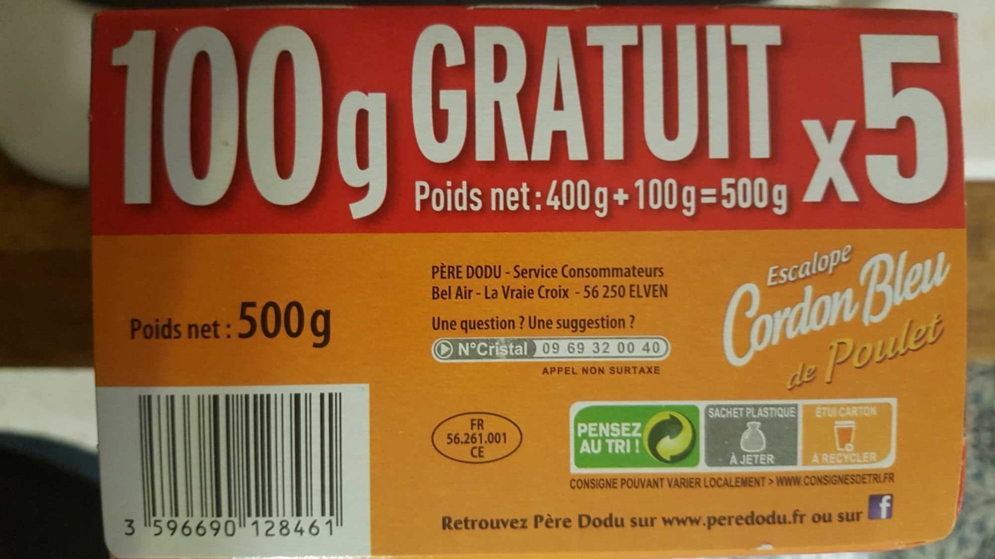 Père Dodu Escalope cordon bleu de poulet packshot
