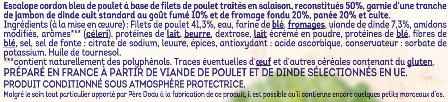Père Dodu Escalope cordon bleu double cheese packshot