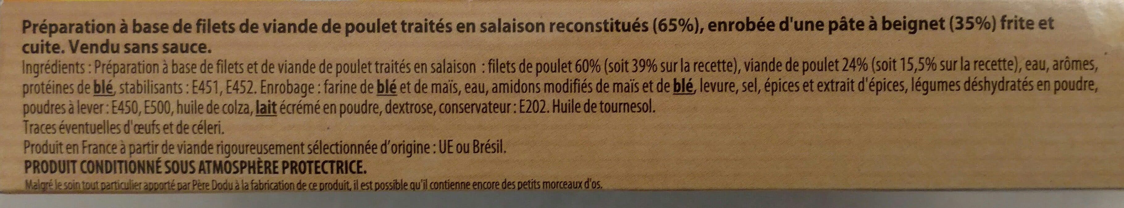 Père Dodu Nuggets aux filets de poulet -25% de sel packshot