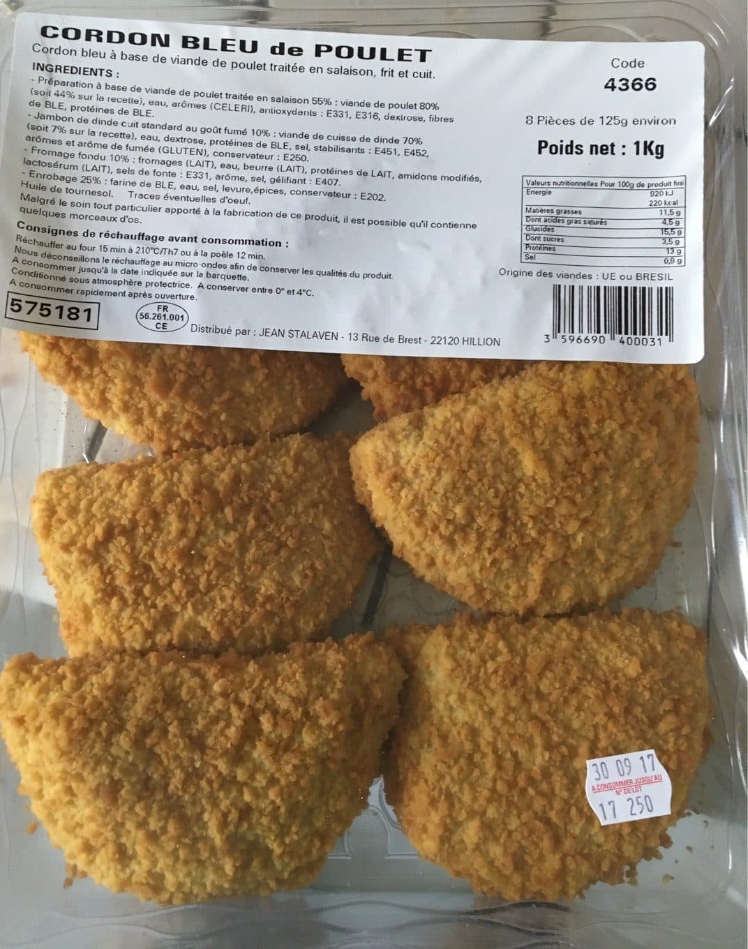 Jean Stalaven Cordon bleu de poulet packshot