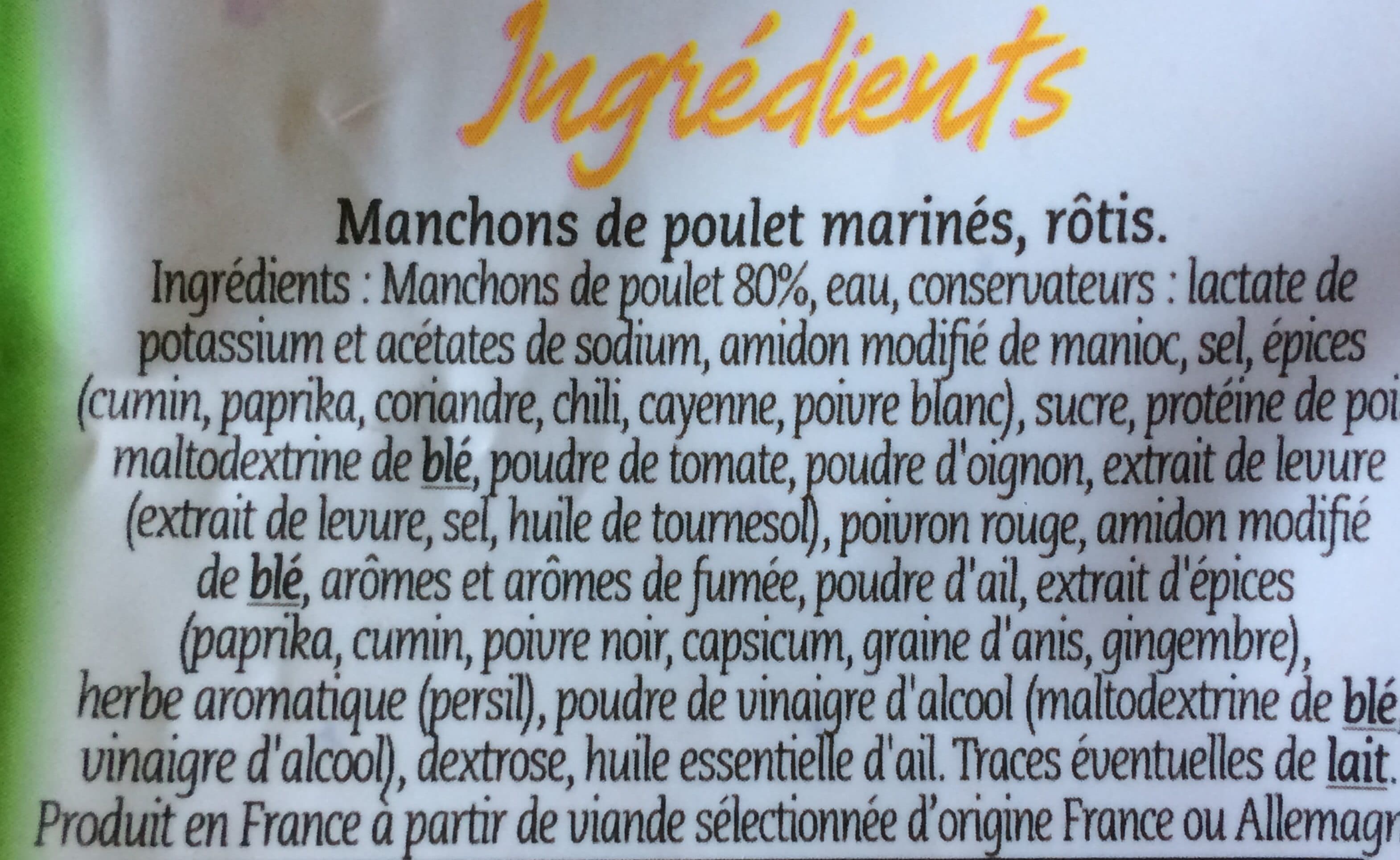 Père Dodu Wings de poulet rôti tex mex packshot